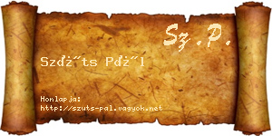 Szüts Pál névjegykártya